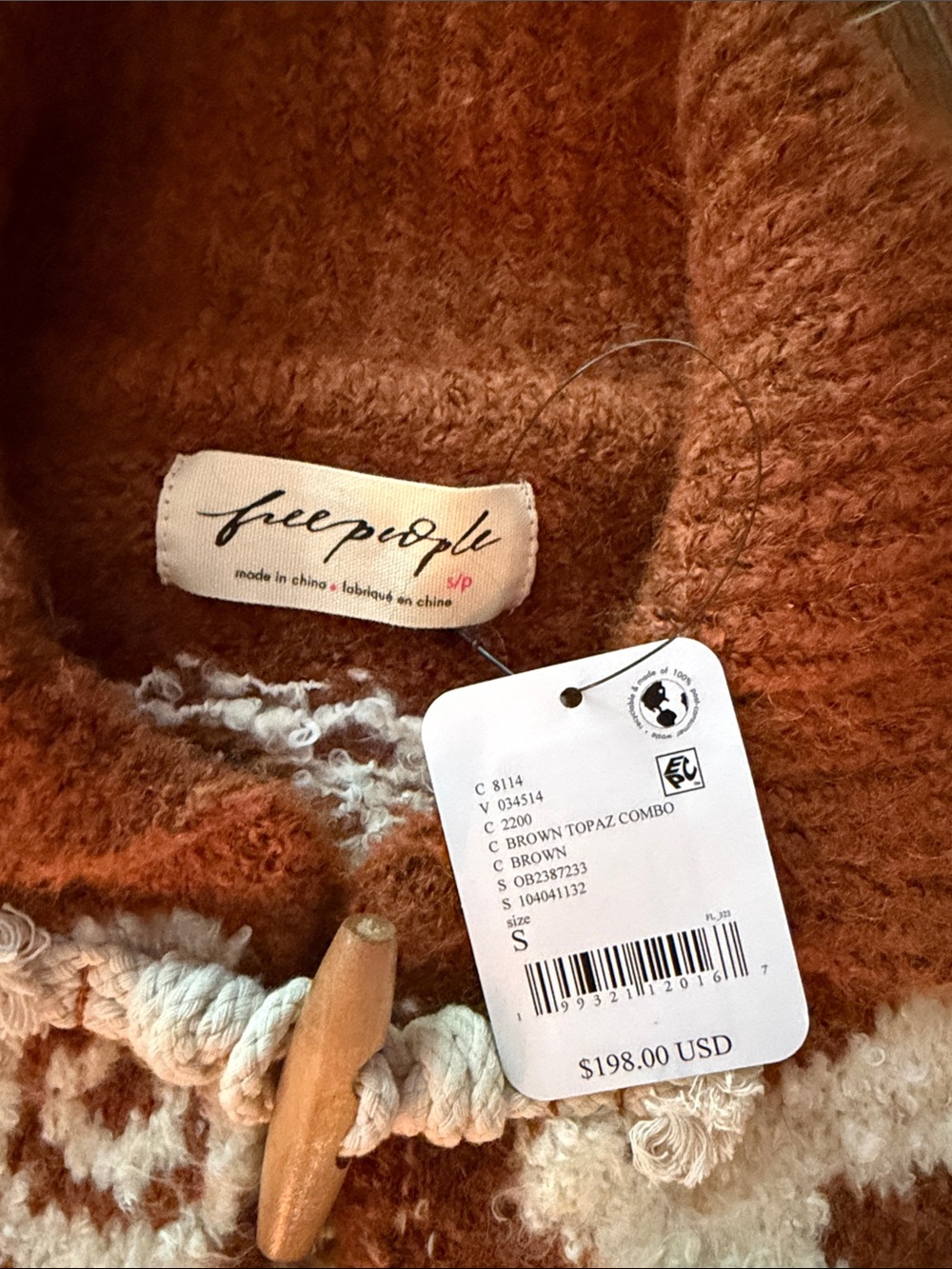 Free People Home Sweet Home Cardi- size Small - Picture 3 of 4